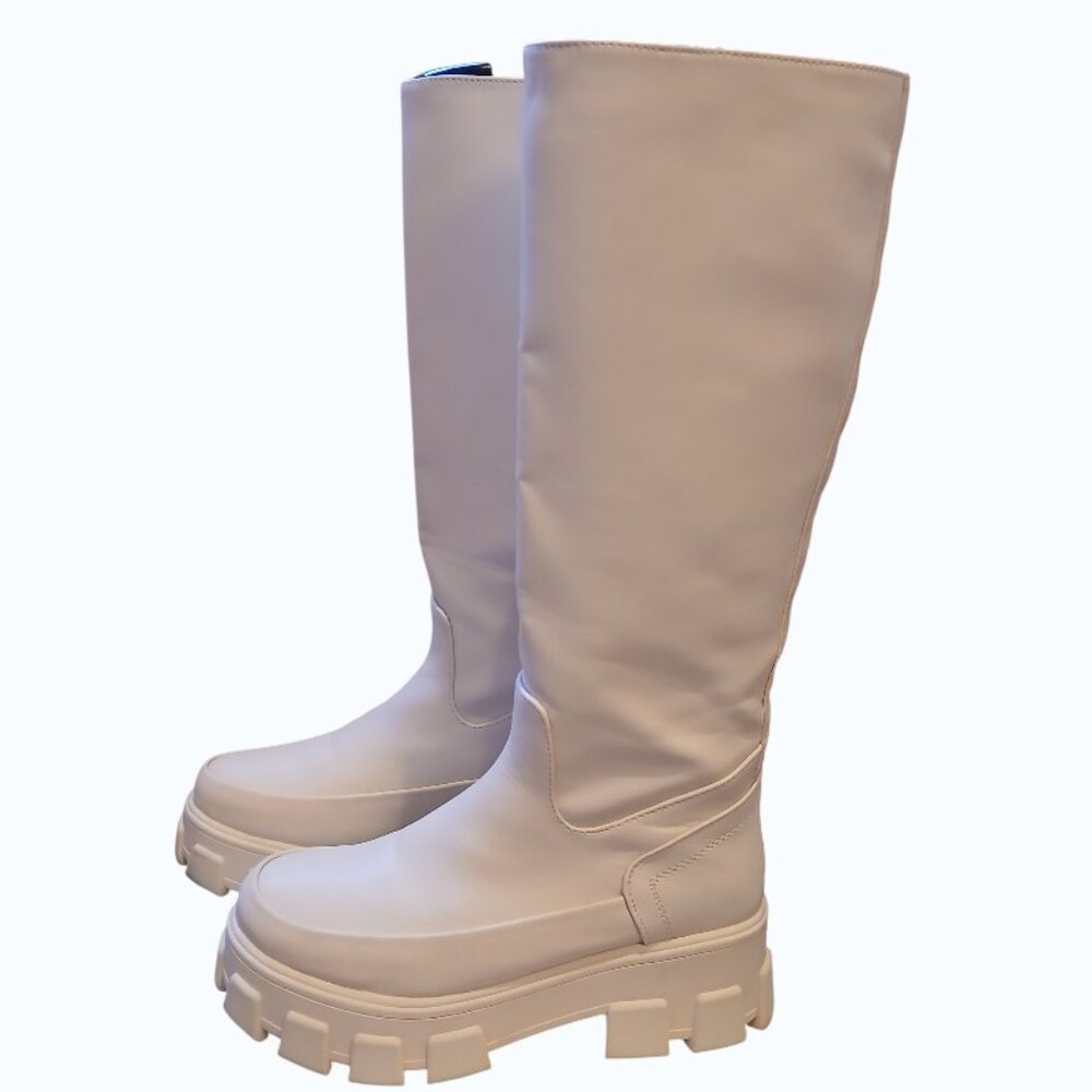 CIRCUS by Sam Edelman Ivory Knee-High Platform Boots - Picture 9 of 16